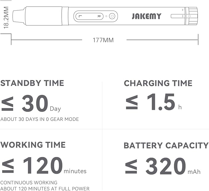 Small Electric Screwdriver Set, JAKEMY Adjustable 3 Torque Cordless Screwdriver - Image 3