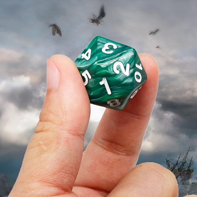 Handan 6 Pieces D20 Polyhedral Dice, 20 Sided DND Dice, 22mm Large Pearl Mixed - Image 5