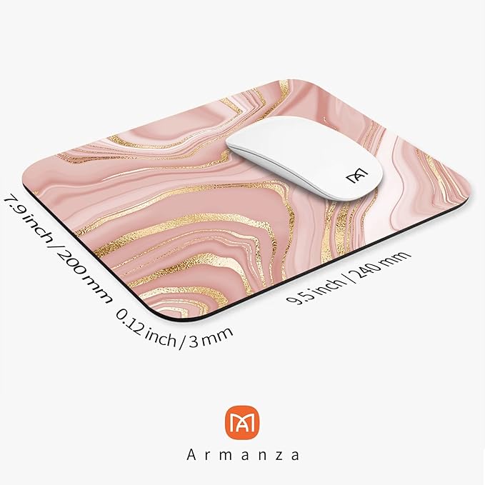 Square Mouse Pad Pink Gold, Personalized Premium-Textured Custom Mouse Mat - Image 2