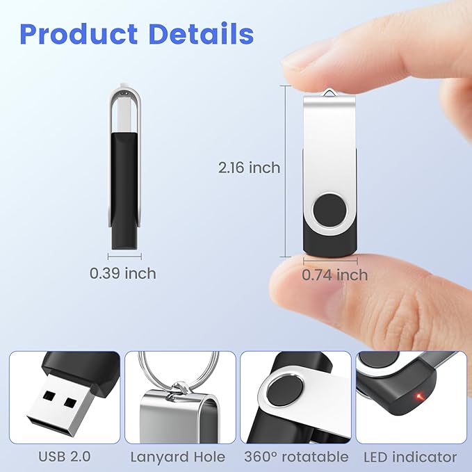 ABLAZE 8GB USB Flash Drive 100 Pack, USB 2.0 Thumb Drives Bulk Memory Sticks - Image 4