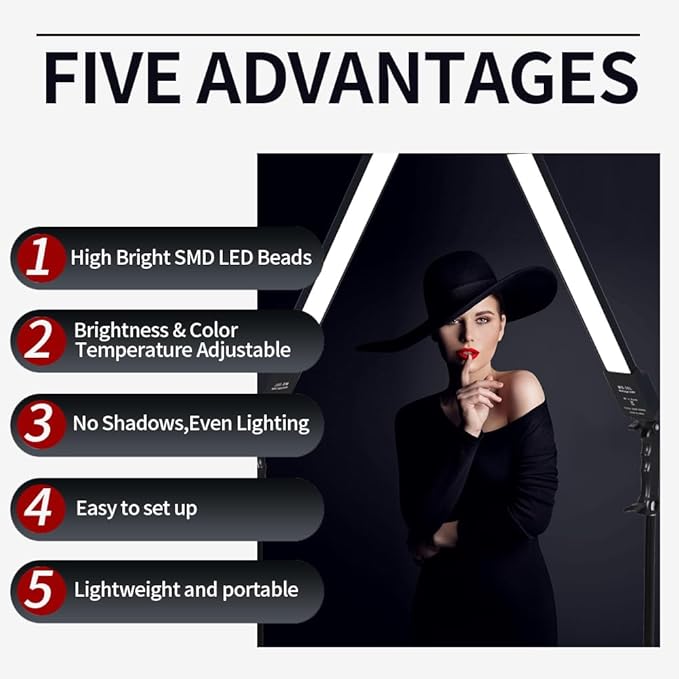 2 Packs LED Photography Lighting Dimmable 3200K-5500K LED Video Light Photo - Image 5