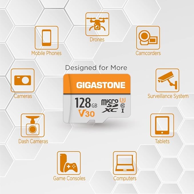 GIGASTONE 128GB Micro SD Card 2-Pack, A1 V30 4K Video Recording, Compatible - Image 4