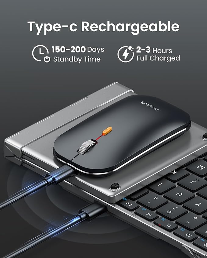 ProtoArc Foldable Keyboard and Mouse, XKM01 True Full-Size Folding Wireless - Image 6