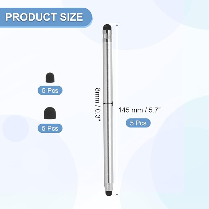 PATIKIL 5 Pcs Stylus Pens for Touch Screens, 2 in 1 High Sensitivity Universal - Image 2