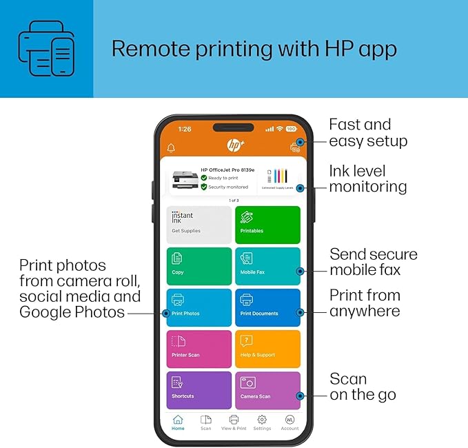 HP OfficeJet Pro 8139e Wireless All-in-One Color Inkjet Printer, Duplex - Image 7