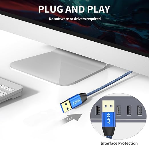 USB to USB Cable 6FT, Durable Braidedfor USB 3.0 Male to Male Type A to Type A - Image 4