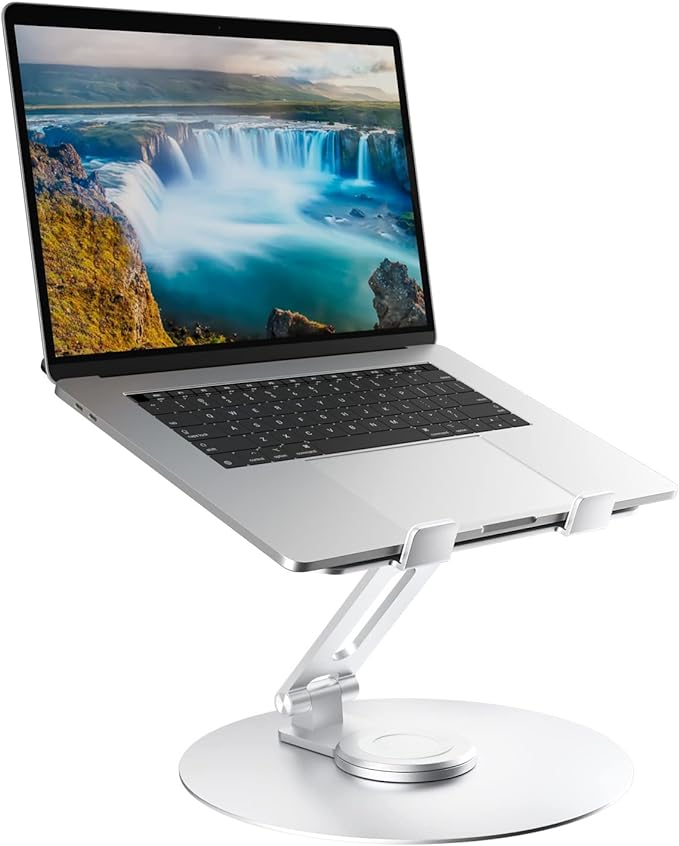 Swivel Laptop Stand for Desk, Adjustable Height Aluminum Computer Stand by Epherie
