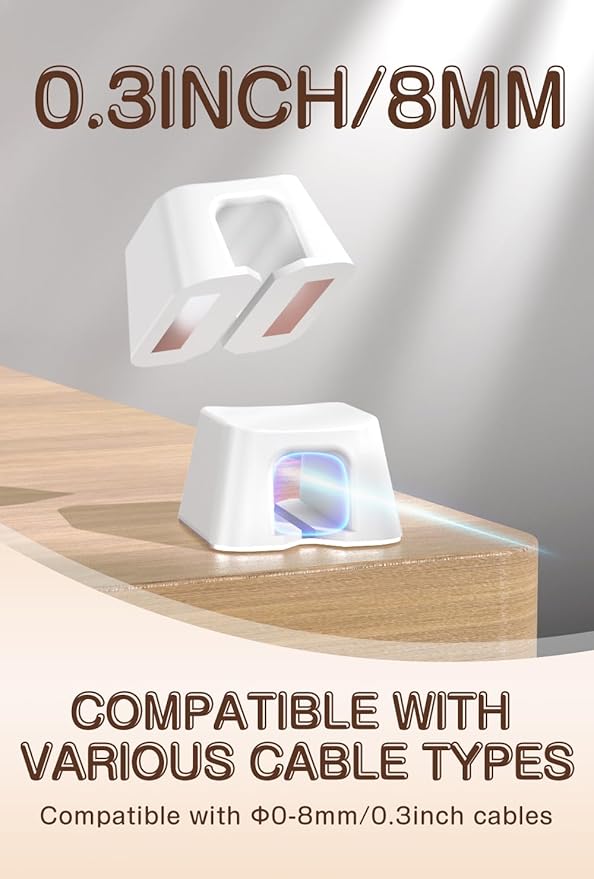 Maveek Magnetic Cable Clips, 5 Pack Square Cord Organizer - Image 3