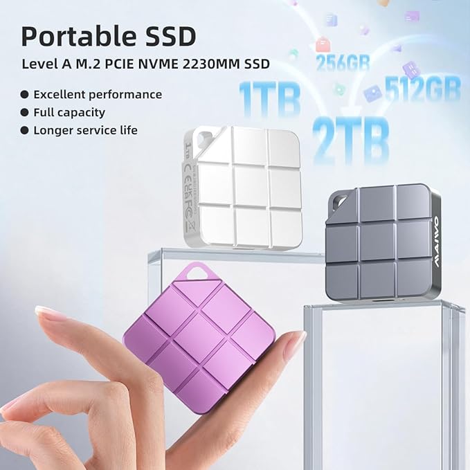 MAIWO 512GB Portable SSD External Solid State Drive, USB 3.2 GEN 2 Type-C Up to - Image 2