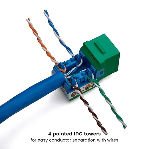 trueCABLE Cat6 Keystone Jack, Unshielded, 90 Degree Punch-Down, PoE++ 100W - Image 4
