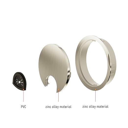 Desk Grommet 2-3/8 Inch 60mm, Zinc Alloy Computer Desk Wire Hole Cover - Image 3