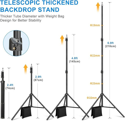 10 x 6.9 Ft Photo Backdrop Support Stand, MSKIRA Adjustable Background Stand - Image 2