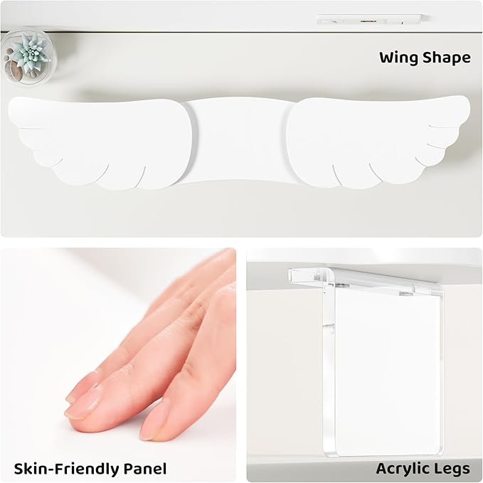 Dual Monitor Stand Riser, Wing-Shaped Sturdy Desktop Wood Stand - Image 6
