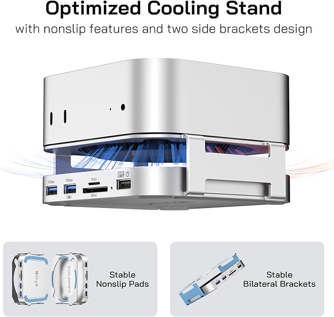 M-ac Mini M4 Dock with 4TB Sam-Sung T7 Portable SSD Enclosure, 7-in-1 Aluminum - Image 6