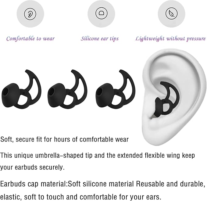 Silicone Replacement Earbud Tips Earbud Covers Ear Tips Compatible - Image 5