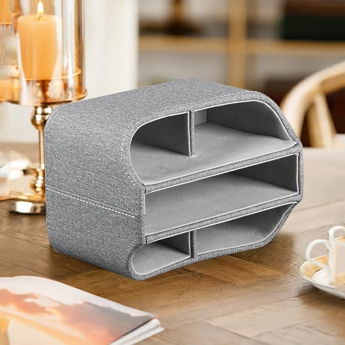 Fanousy 360° Rotating Remote Control Holder, PU Leather TV Remote Caddy - Image 3