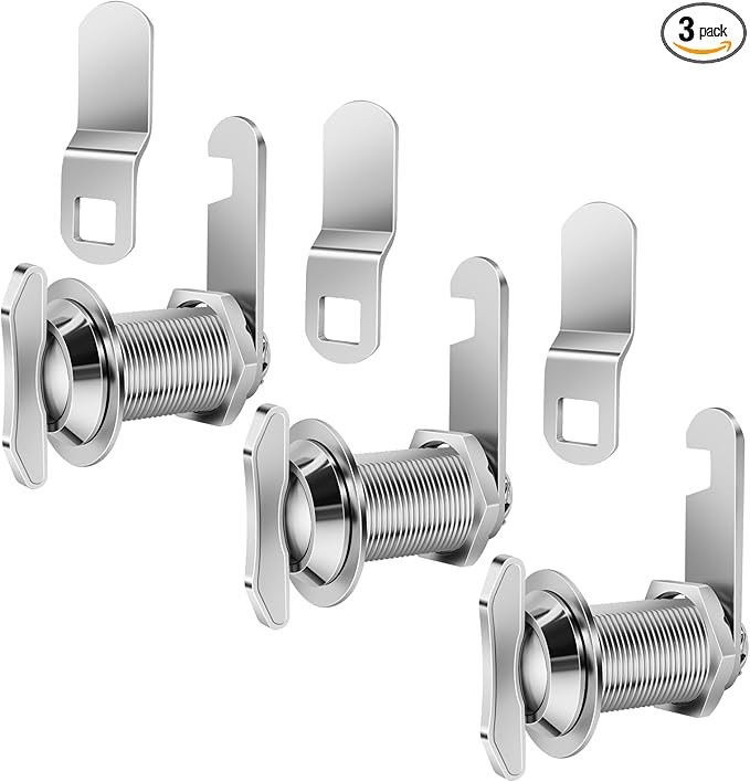 Thumb Operated Offset Cam Lock, 1-1/8” Cylinder Fits on 7/8” Max Door Thickness by Sissinda