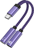 USB Type C Splitter 2 in 1 USB C Headphone and Charger Adapter Audio Dongle by Ououdee