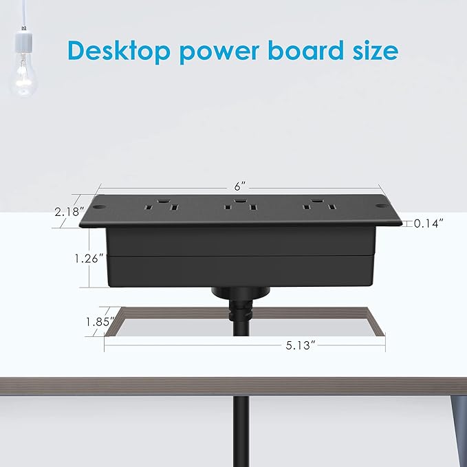 Conference Recessed Power Strip Socket Waterproof, Furniture Recessed Power - Image 6