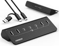 FIDECO Powered USB Hub, 7 Port USB 3.2 Gen 2, 10Gbps Fast Data Hub by FIDECO