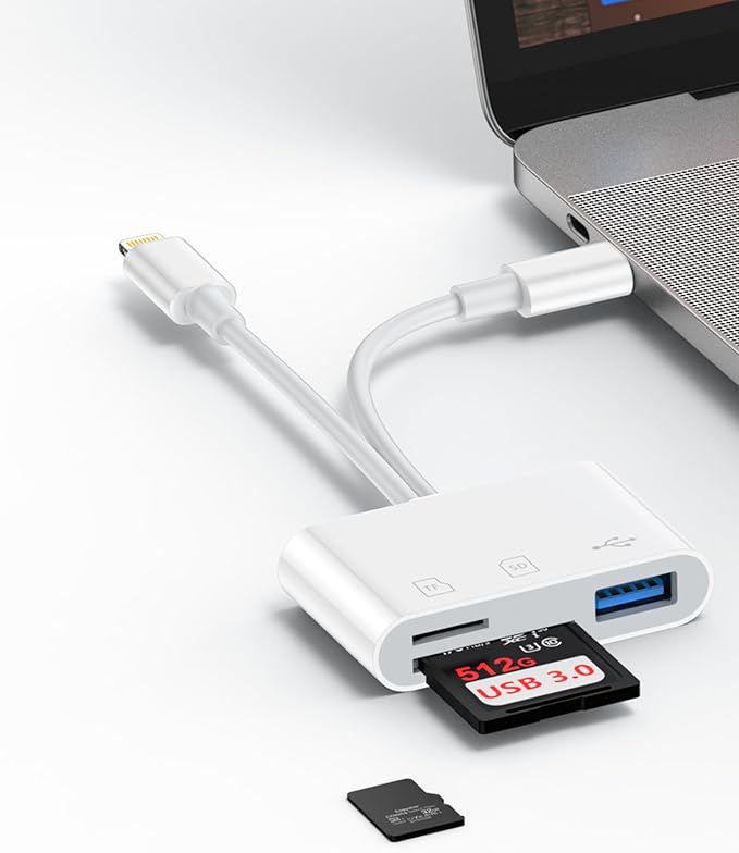 3 in 2 Lightning & USB-C SD Card Reader by Ocbuo