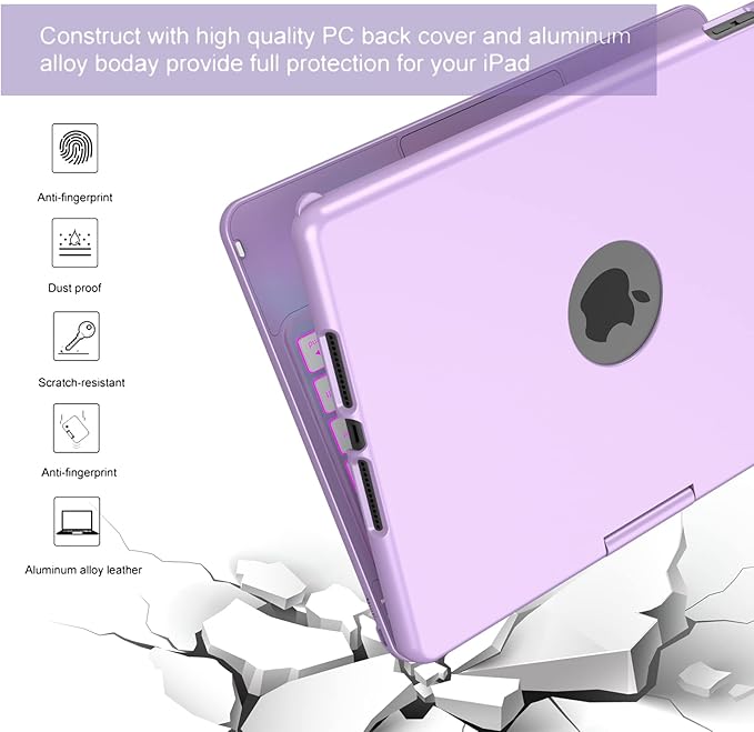 HOTLIFE Case with Keyboard for iPad 10.2, Touch Trackpad Keyboard Case for iPad - Image 4