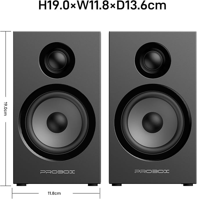 BT16 HiFi Bookshelf Speakers 3.5" Woofer - Image 5