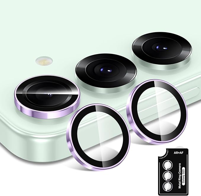 for Samsung Galaxy S25 Camera Lens Protector, Individual Metal Ring Tempered - Image 2