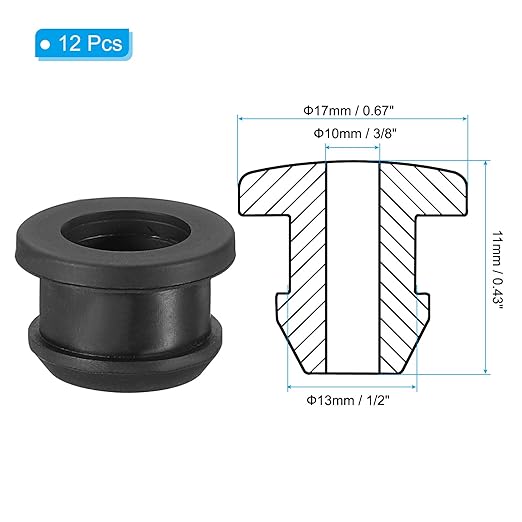 PATIKIL 13mm / 1/2 Inch Drill Hole, 3/8 Inch ID Rubber Grommets - Image 2
