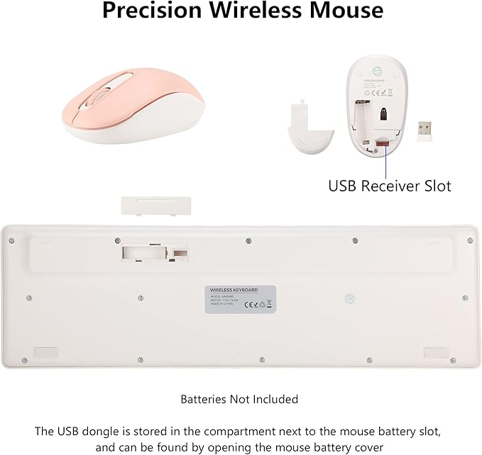 Wireless Keyboard and Mouse Combo, 2.4G Silent Cordless Keyboard Mouse Combo - Image 6