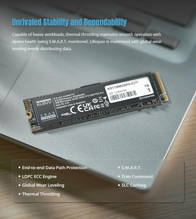 KLEVV CRAS C715 512GB M.2 2280 NVMe PCIe Gen3x4 Laptop & Desktop - Image 7