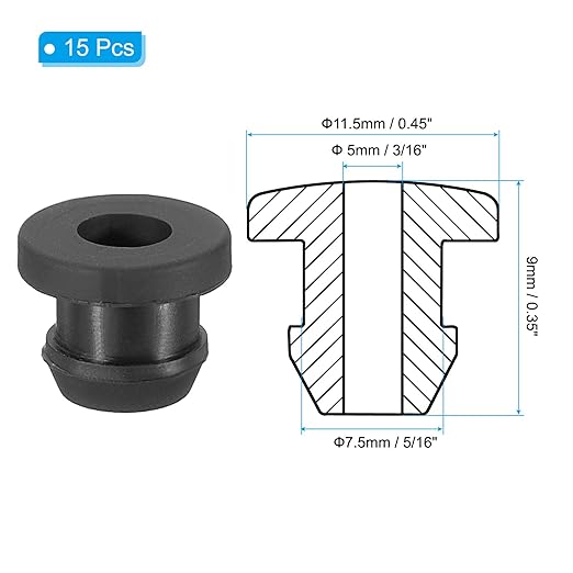 PATIKIL 7.5mm / 5/16 Inch Drill Hole, 3/16 Inch ID Rubber Grommets - Image 2