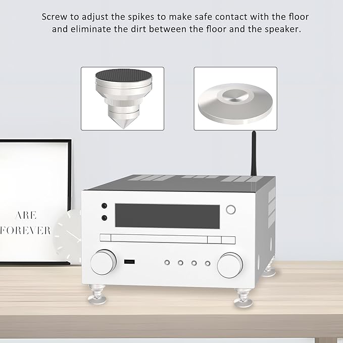 Preffair Adjustable Turntable Feet Stainless Steel Speaker Vibration Isolation - Image 4
