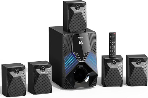 1000W Surround System 5 Wired Satellite Audio Speakers 8 inch Subwoofer 5.1/2.1 by Bobtot