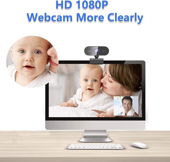 Webcam with Microphone&1080P HD Web Cam, Stand - Image 2