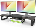 WESTREE Dual Monitor Stand Riser, Wood and Steel Monitor Stand Riser, Computer by WESTREE