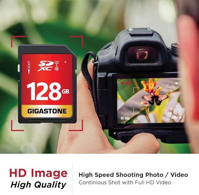 GIGASTONE 128GB SD Card UHS-I U1 Class 10 SDXC Memory Card Full HD Video - Image 4
