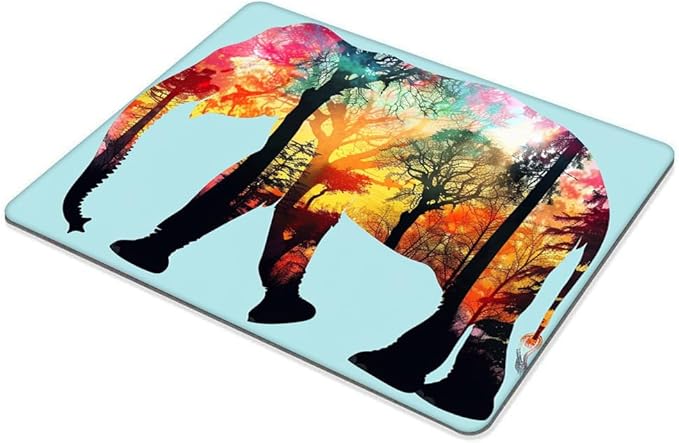 Square Mouse Pad Colorful Forest Elephant-1, Gaming Mouse Pads - Image 5