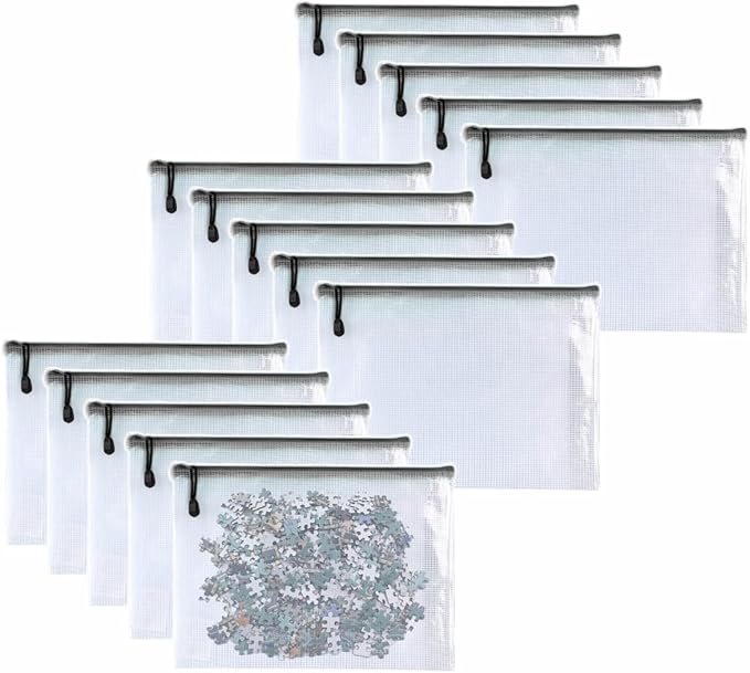 Oaimyy-15 Pcs-5"x 7"-Mesh Zipper Pouches File Bags Puzzle Storage Bags Folders by Oaimyy