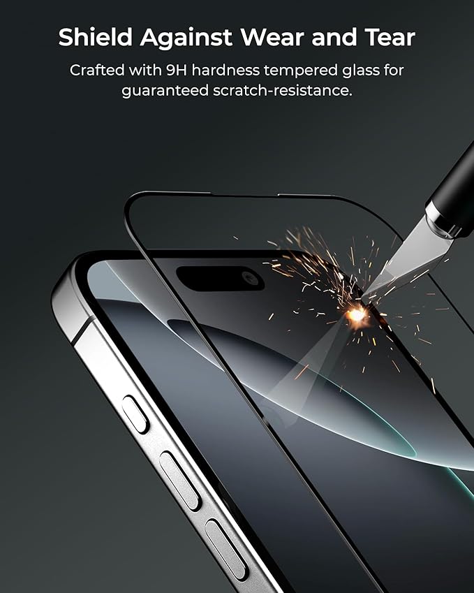 iOttie Terra iPhone 16 Tempered Glass Screen Protector Military Grade 9H - Image 5