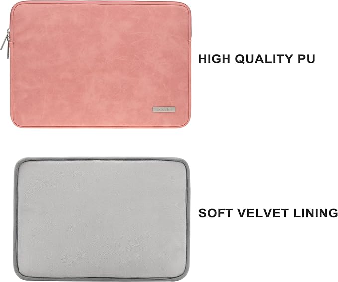 RAINYEAR 13 Inch Laptop Sleeve PU Suede Leather Case Protective Cover Water - Image 2