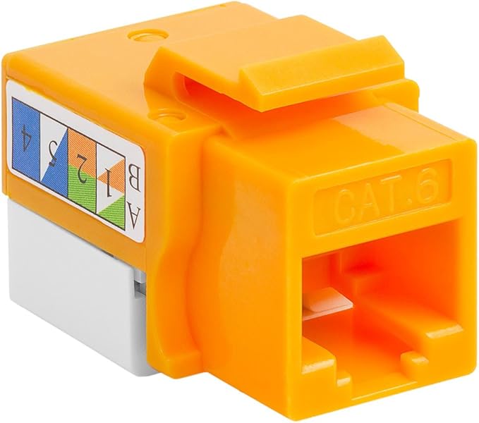 Cmple - 10 Pack Cat6 Keystone Jack Insert Punch Down RJ45 Connectors RJ45 - Image 4