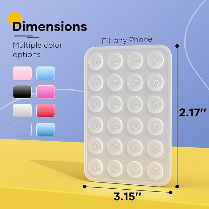 Silicone Phone Sticky Grip, Suction Phone Case Mount - Image 6