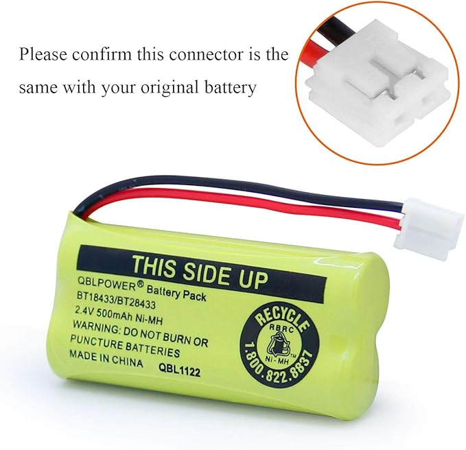 BT18433 BT28433 2.4v 500mAh Ni-Mh Phone Battery Rechargeable Compatible - Image 4