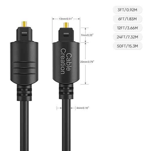 CableCreation 12FT Digital Optical Audio Cable 2-Pack, Toslink Male to Male - Image 6