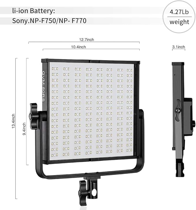 GVM 50RS RGB LED Video Light, 50W Video Lighting Kit - Image 8