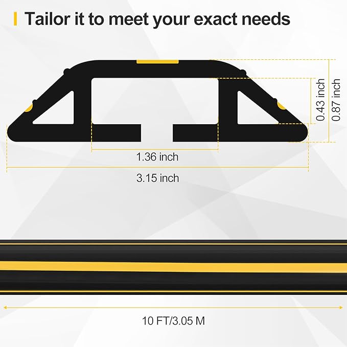 Floor Cord Cover 10Ft Heavy Duty PVC Floor Cable Protector Electric Cord Hider - Image 2