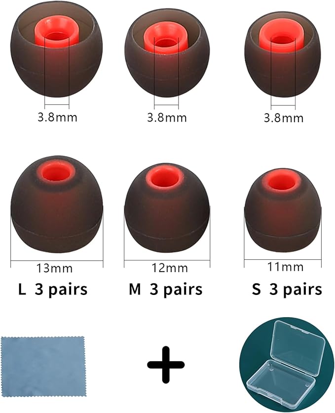Earbud Tips Ear Bud Tips Soft Anti Slip Washable and Reusable Silicone - Image 2