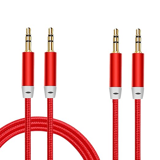 3.5mm Nylon Braided Stereo Audio Cable, 4.9ft/1.5m Male to Male Aux Cord Audio - Image 2