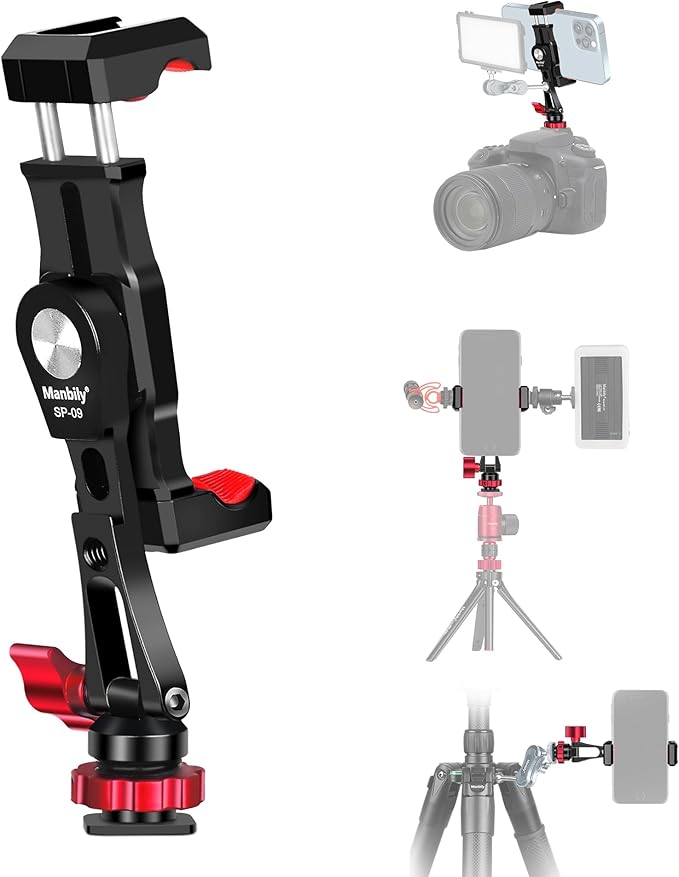 Manbily Phone Tripod Mount, Metal Smartphone Mount Adapter Camera Hot Shoe Mount by Manbily